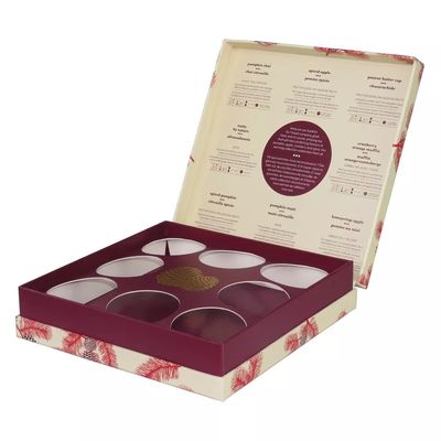 Rectangle Cardboard Paper Gift box , 9 Compartment Tea Box Cutomized Sizes
