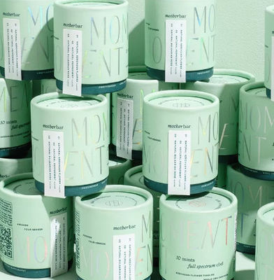 100% Recyclable Cardboard Cylinder Packaging Lid And Base Structure