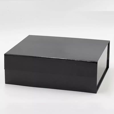 Deboss Clothes Packaging Box Biodegradable Black Magnetic Gift Box SGS
