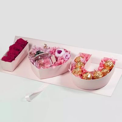 Chocolate Gift Packaging Boxes , Thanksgiving Gift Box for Daily Wedding Heart Rose Flowers