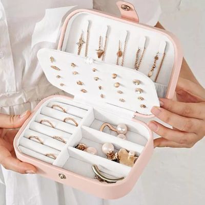 ODM Small Portable Jewelry Box Stud Earrings Greaseproof PU Leather