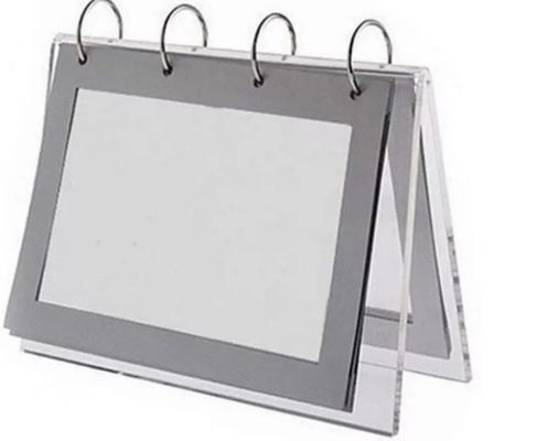 Custom Clear Acrylic Calendar Display Stand Double Sided Picture Frame