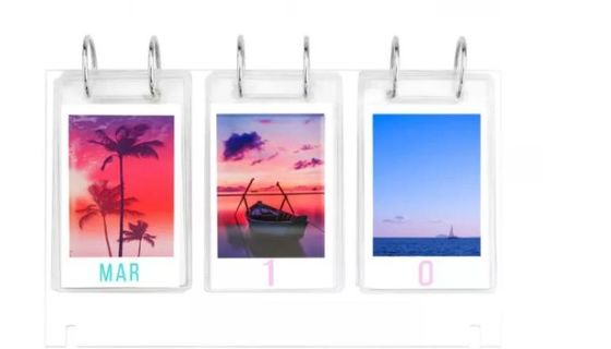 Custom Clear Acrylic Calendar Display Stand Double Sided Picture Frame