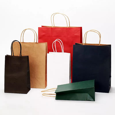 Takeout Packaging Paper Bag Logo Printing Varnishing Kraft Paper Bag TUV