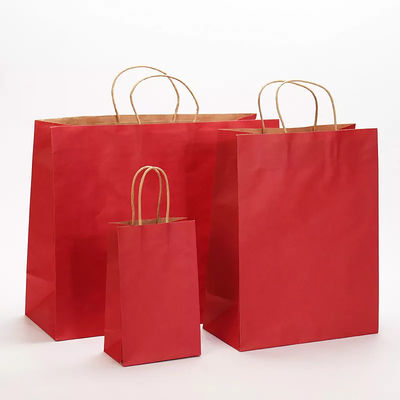 Takeout Packaging Paper Bag Logo Printing Varnishing Kraft Paper Bag TUV