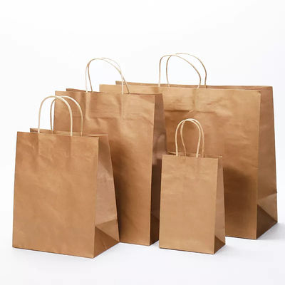 Takeout Packaging Paper Bag Logo Printing Varnishing Kraft Paper Bag TUV