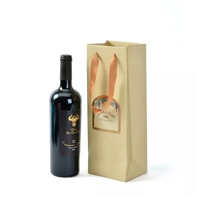 Branded Cardboard Packing Boxes Liquor Whisky Wine Alcohol Bottle Gift Bag With Handles