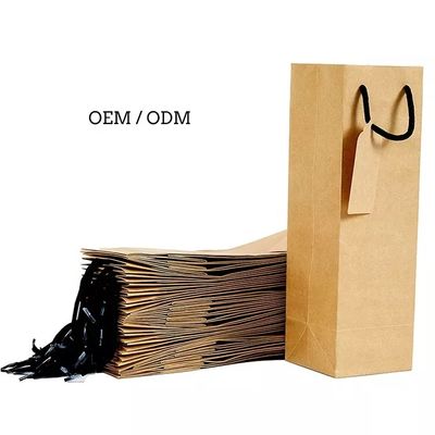 Branded Cardboard Packing Boxes Liquor Whisky Wine Alcohol Bottle Gift Bag With Handles