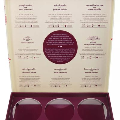 Rectangle Cardboard Paper Gift box , 9 Compartment Tea Box Cutomized Sizes
