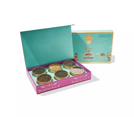 OEM / ODM Tea Packaging Box , Custom Metal Tea Canister With Lid