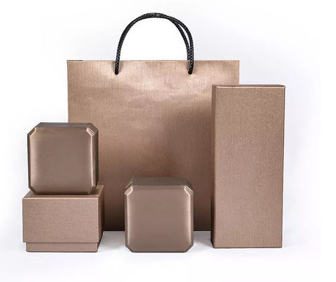 Sturdy PU Leather Box Khaki Paper Gift Box Packaging ISO9001