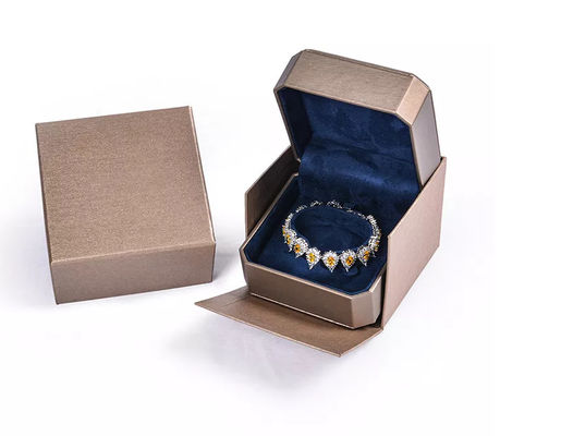 Sturdy PU Leather Box Khaki Paper Gift Box Packaging ISO9001