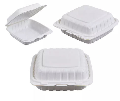 Clamshell Takeaway Customized Food Packaging Box Square ISO9001