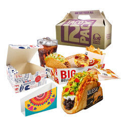 Taco Customized Food Packaging Box Kraft Paper Takeout Cardboard Food Boxes