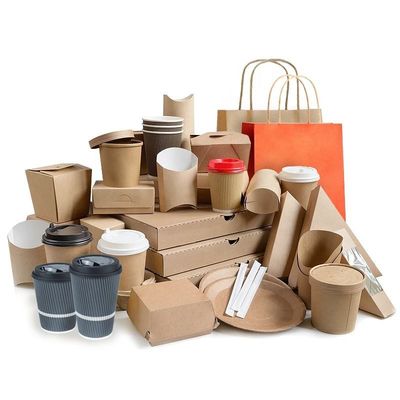 Takeaway Customized Food Packaging Box / Kraft Paper Food Box ODM FSC