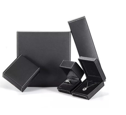 Rectangular PU Leather Box Recyclable Necklace Box Packaging Embossing