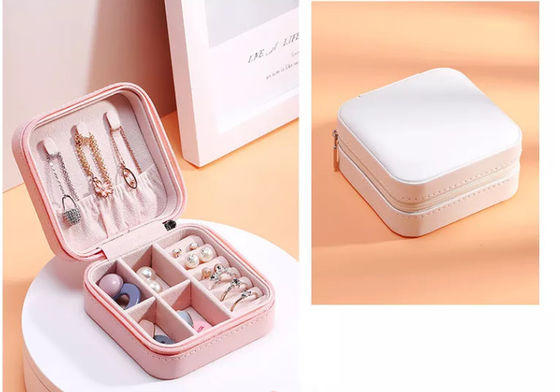 Stylish Velvet Earring Box Glossy Pantone Jewelry Case Box PU Leather