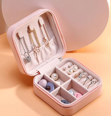 Stylish Velvet Earring Box Glossy Pantone Jewelry Case Box PU Leather