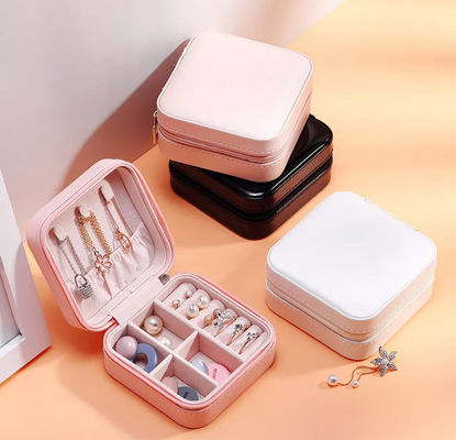 Stylish Velvet Earring Box Glossy Pantone Jewelry Case Box PU Leather
