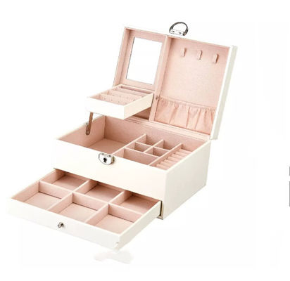 Exquisite Necklace Bracelet Storage Box Sturdy Embossed PU Leather