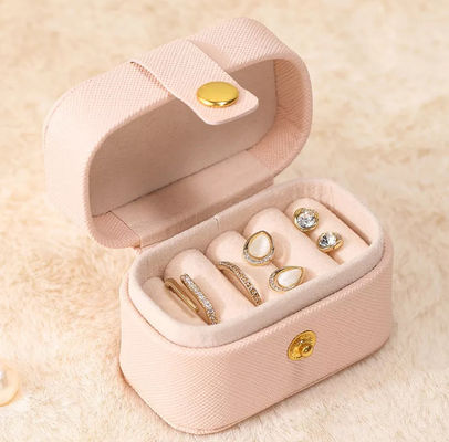 ODM Mini Travel Jewelry Box Organizer Emboss PU Leather Portable SGS
