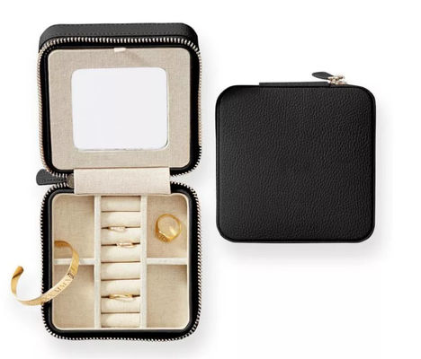 design Cow PU Leather Box Organizer Exquisite Travel Jewelry Case