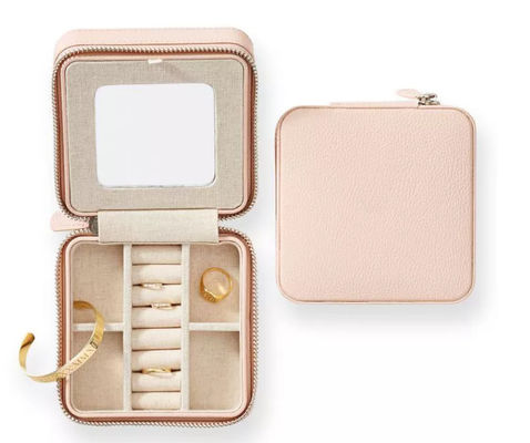 design Cow PU Leather Box Organizer Exquisite Travel Jewelry Case