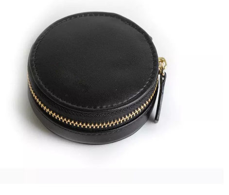 Minimalist PU Leather Box QC Mini Jewelry Box With Zipper Deboss