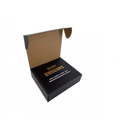 Corrugated Cardboard Black Shipping Boxes Small Debossing ISO9001