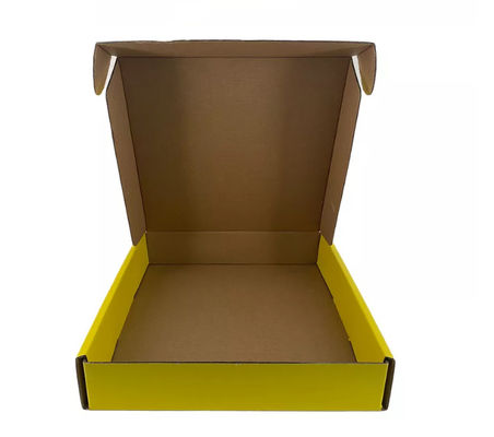 Folding Compostable Packaging Boxes Corrugated Yellow Paper Box Embossing