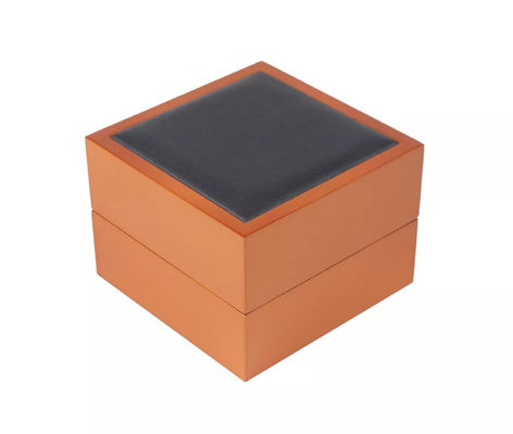 High Glossy Wrist Watch Packaging Box Hinge Metal Wooden Watch Case