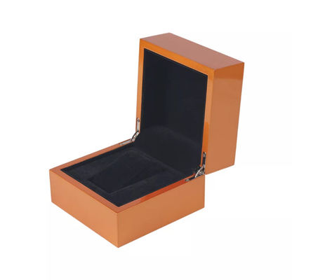 High Glossy Wrist Watch Packaging Box Hinge Metal Wooden Watch Case