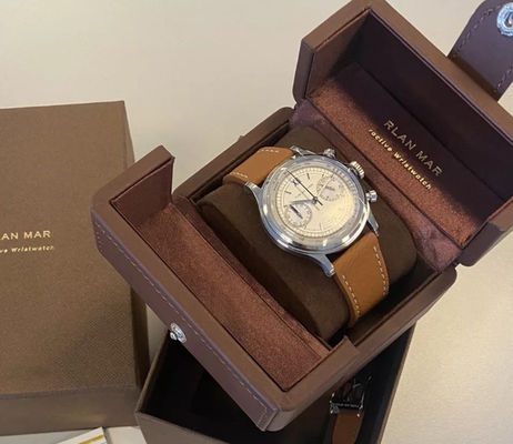 Mechanical Wrist Watch Packaging Box Double Open SGS Certification