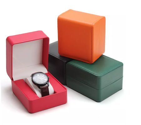 Round Corner PU Leather Watch Storage Box Flip Cover  11X10X7.5cm