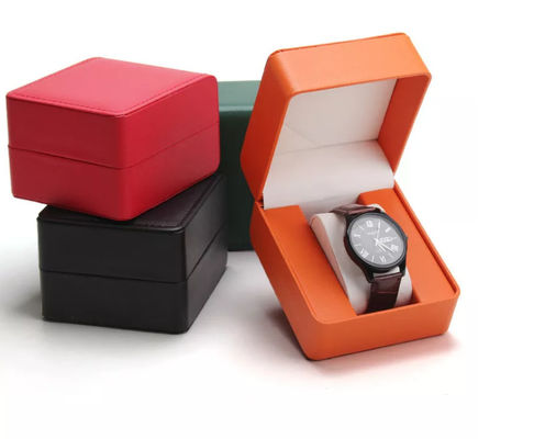Round Corner PU Leather Watch Storage Box Flip Cover  11X10X7.5cm