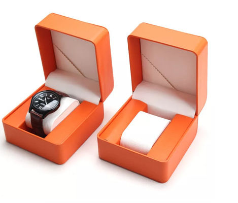 Round Corner PU Leather Watch Storage Box Flip Cover  11X10X7.5cm