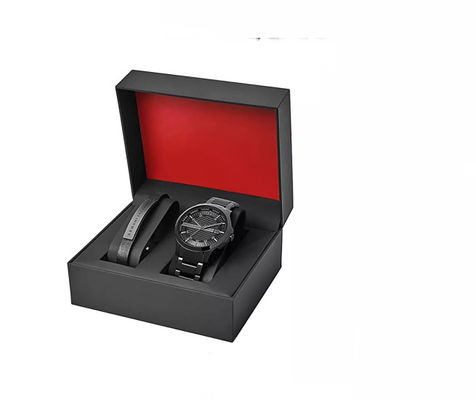 Black Cardboard Watch Box Gift Packaging 2mm Thickness ISO9001:2008