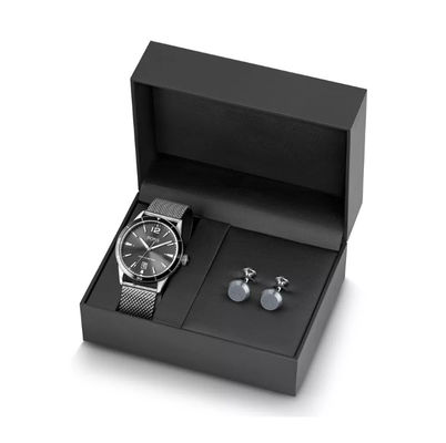 Black Cardboard Watch Box Gift Packaging 2mm Thickness ISO9001:2008