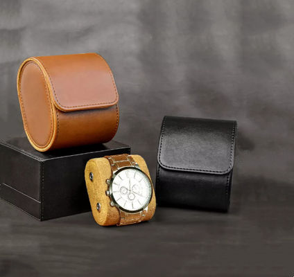 PU Leather Wrist Watch Packaging Box Custom Logo 3.9*3.2*2.7 in