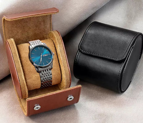 PU Leather Wrist Watch Packaging Box Custom Logo 3.9*3.2*2.7 in