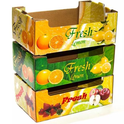 OEM Folding Cardboard Fruit And Veg Boxes Customized Size