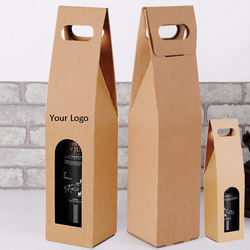 Polishing Wine Bottle Gift Boxes UV Coating Custom Printed Wine Boxes