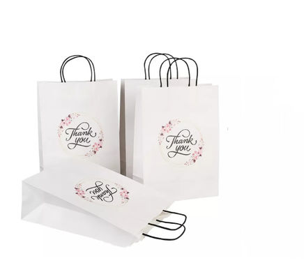 Varnishing Kraft Paper Handbag Recycled Brown Kraft Paper Bag SGS