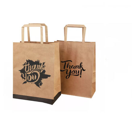 Varnishing Kraft Paper Handbag Recycled Brown Kraft Paper Bag SGS