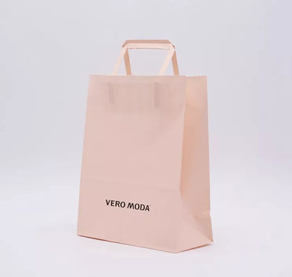 ODM Pink Kraft Paper Bag Biodegradable Patch Handle Bag ISO9001