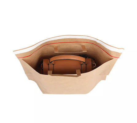 Biodegradable Kraft Paper Handbag CMYK Kraft Paper Tote Bag ISO