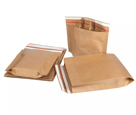 Biodegradable Kraft Paper Handbag CMYK Kraft Paper Tote Bag ISO