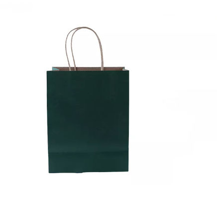 Handle Kraft Paper Handbag Durable Pantone Take Away Food Bag