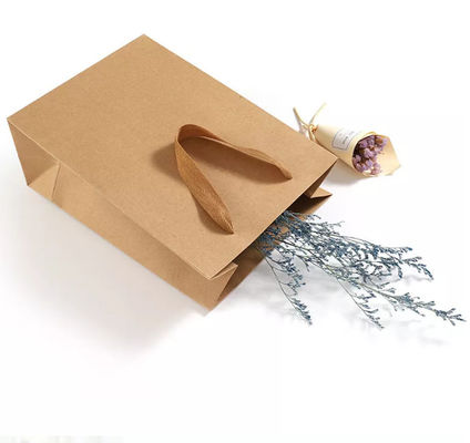 Customized Kraft Paper Handbag / Shopping Bag Recycled Compostable