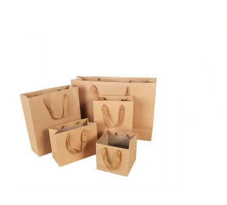 OEM Kraft Paper Handbag / Coffee Bags CMYK Embossed Eco Friendly